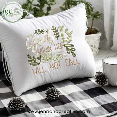God is With in Her Embroidered Pillow Cover - image4